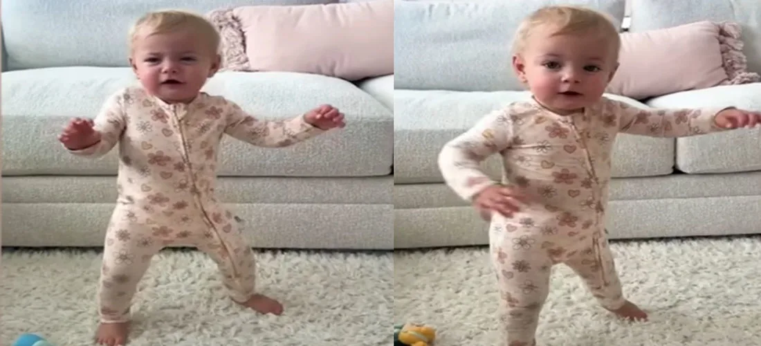 A Tiny 2-Year-Old Girl Takes Her First Dancing Steps