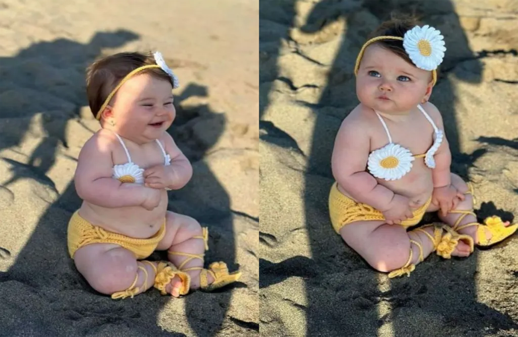 Absolute Delight: Baby Andreas’ Beach Debut Brimming with Joy and Fascination