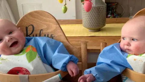 Adorable Twin Boys See Each Other for the First Time and Burst into Laughter