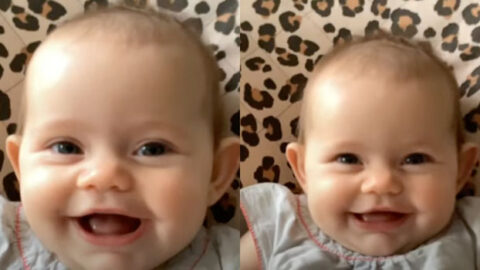 Baby Boy Bursting with Joyful Laughter