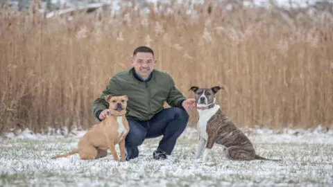 Detroit Police Officer Saves a Pit Bull Left Tied to a Porch in Frigid Weather