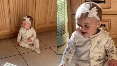 Heartwarming Laughter: Adorable Baby Girl Shares Joyful Moments with Her Older Brother