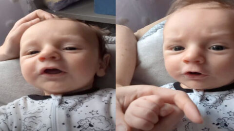 Newborn Baby Gurgles in the Most Adorable Manner