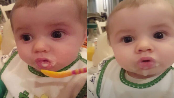 Paxton, 8 Months Old, Tries Rice Cereal for the First Time