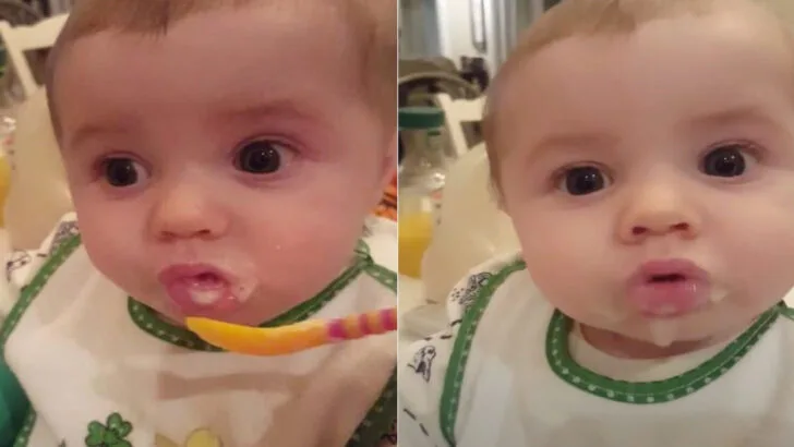 Paxton, 8 Months Old, Tries Rice Cereal for the First Time