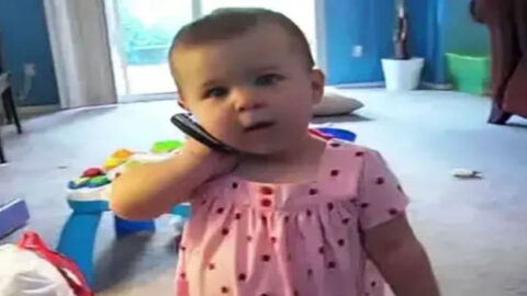 She Enjoys Chatting with Her Dad on the Phone