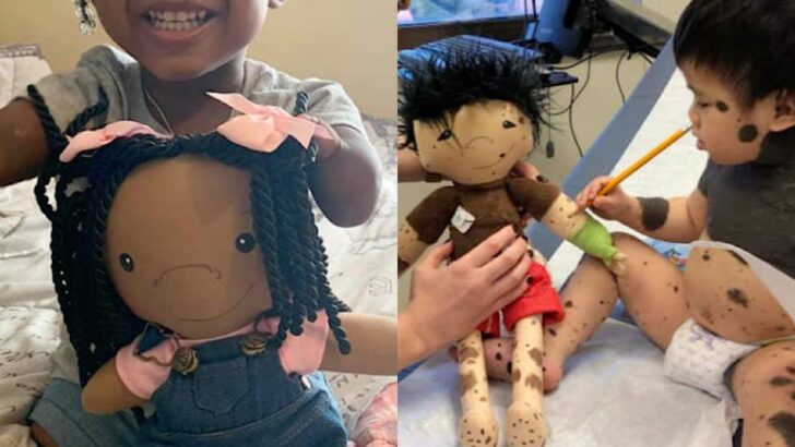 Comments change from “What’s wrong with her?” to “How adorable, her doll resembles her!”  Special needs dolls made by woman.