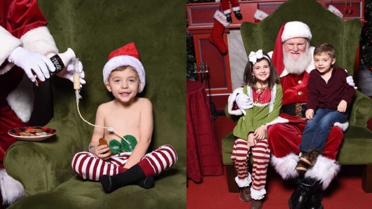 Santa Delivered More Than Magic: The Tender Moment a Tube-Fed Boy Shared Cookies and ‘Milkies’ with St. Nick