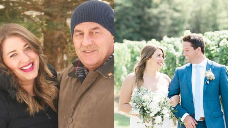 Bride Honors Late Father With His Funeral Flowers on Her Wedding Day, Feeling His Presence as She Walked Down the Aisle
