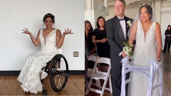 Paralyzed Bride’s Unstoppable Journey: Years After Losing Mobility, She Walks Down the Aisle to Surprise Her Groom on Their Wedding Day