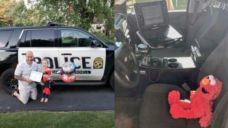 Selfless 3-Year-Old Gives Her Beloved Elmo to ‘Lonely’ Police Officer, Inspiring a Heartwarming Community Response and a New Dream of Becoming an Officer Herself 