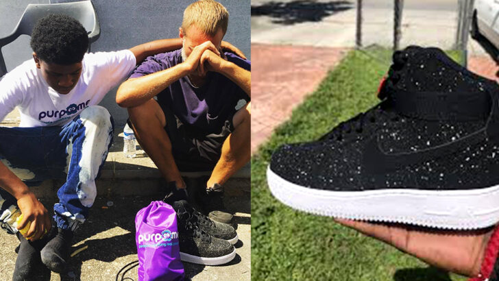 14-Year-Old Ron Ron Gives His Own Shoes to Homeless Man in a Moment of Pure Compassion