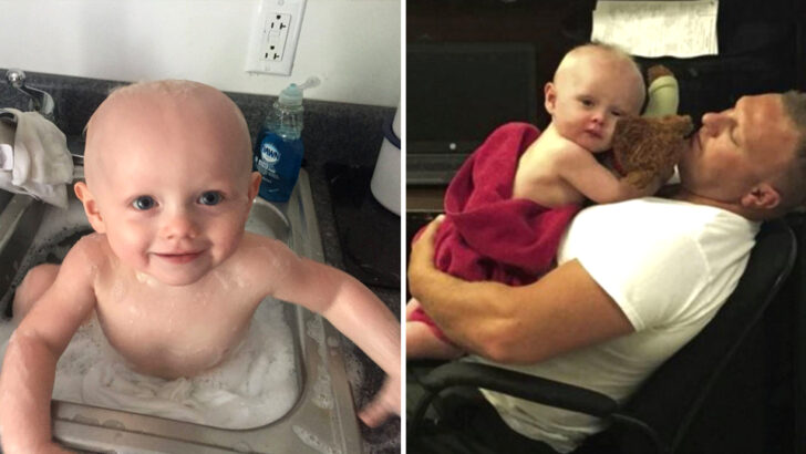Trooper Gives Abandoned 1-Year-Old a Bath and Comfort, Saying, “As a Father Myself, I Couldn’t Let It Sit Like That”