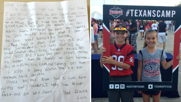 10-Year-Old Writes Heartfelt Letter to Injured Girlfriend: “You Still Make My Day with Your Smile”