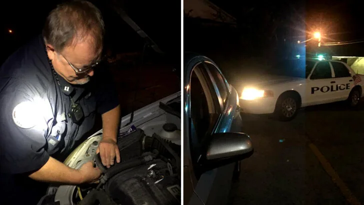 Officer McKinney Burns His Fingers Fixing a Stranger’s Headlight in the Dark: “He Didn’t Have to Help But He Did”